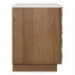Hampshire 2-Drawer Bedside Table in Walnut with Travertine Top - Chocolate Wood