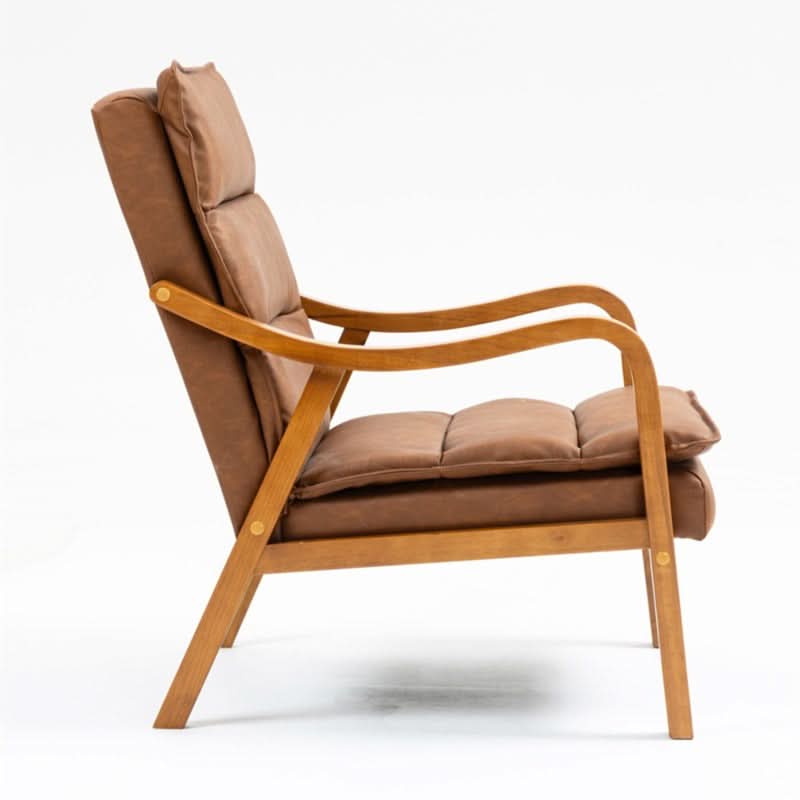 NAVONA RICH BROWN PU ACCENT ARMCHAIR - MyChocolateWood