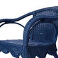 WENGLOR DEEP BLUE RATTAN ARMCHAIR ACCENT CHAIR/ LOUNGE CHAIR - MyChocolateWood