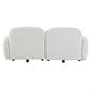 Lorelei 2-Seater Modular Chenille Sofa in White - Chocolate Wood