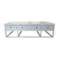 Dimanta Designer 6-Drawer Coffee Table in White - Chocolate Wood