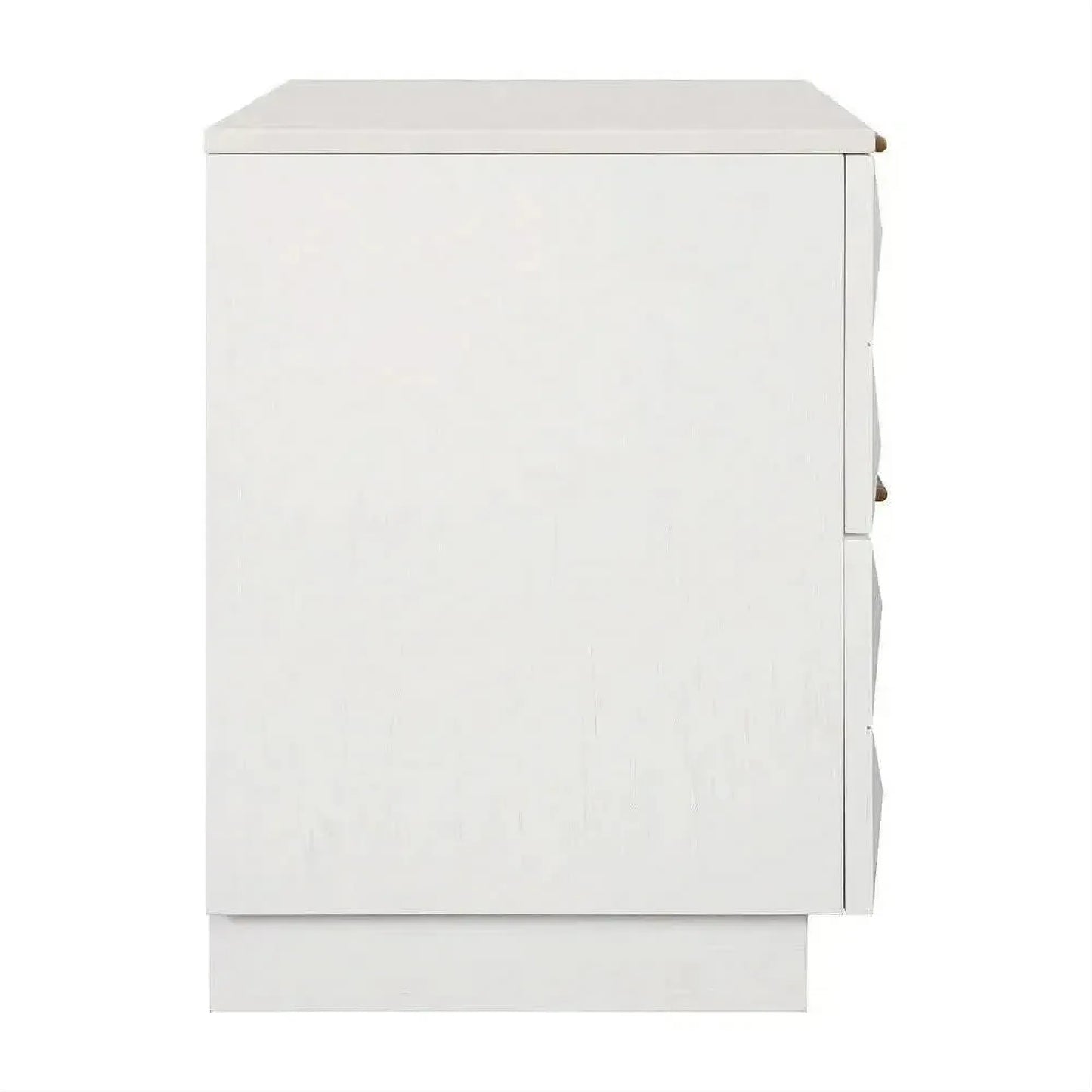 Hampshire 2-Drawer Bedside Table in White Oak with White Marble Top - Chocolate Wood