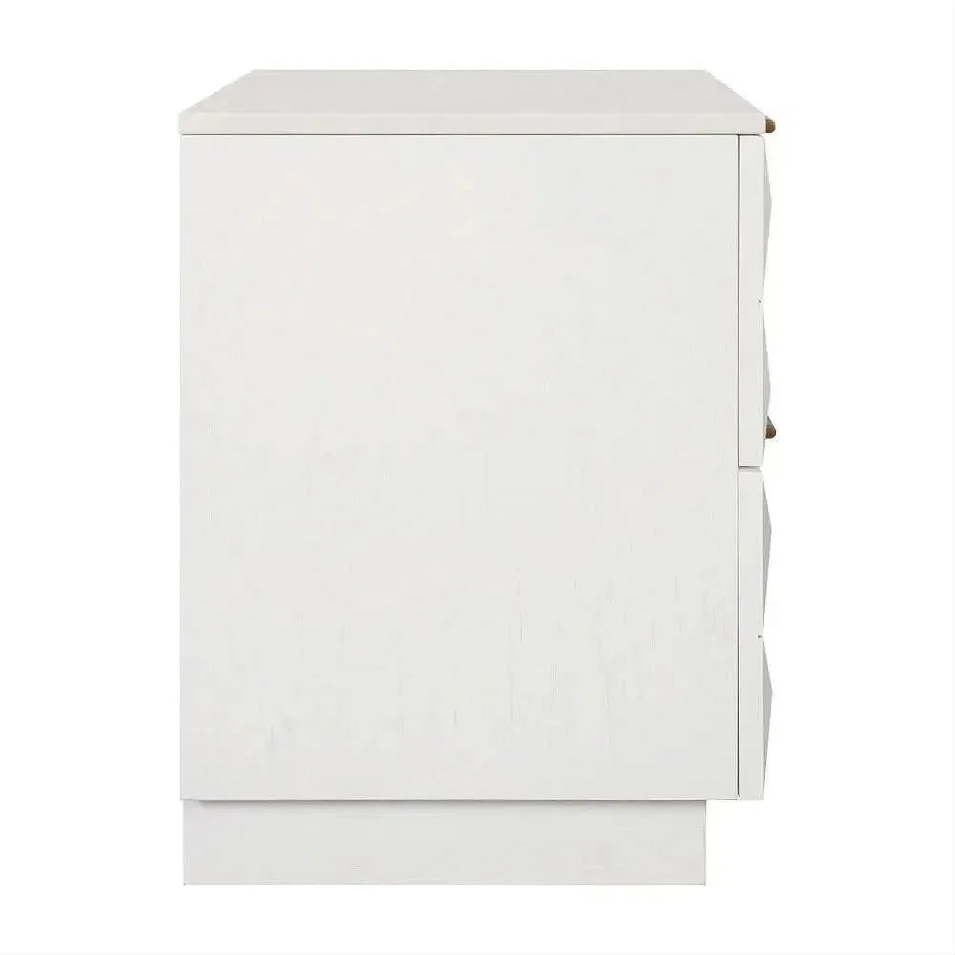 Hampshire 2-Drawer Bedside Table in White Oak with White Marble Top - Chocolate Wood