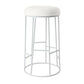 JACE WHITE STEEL BAR STOOL - WHITE LINEN - MyChocolateWood