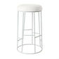 Jace White Steel Bar Stool with White Linen - Chocolate Wood
