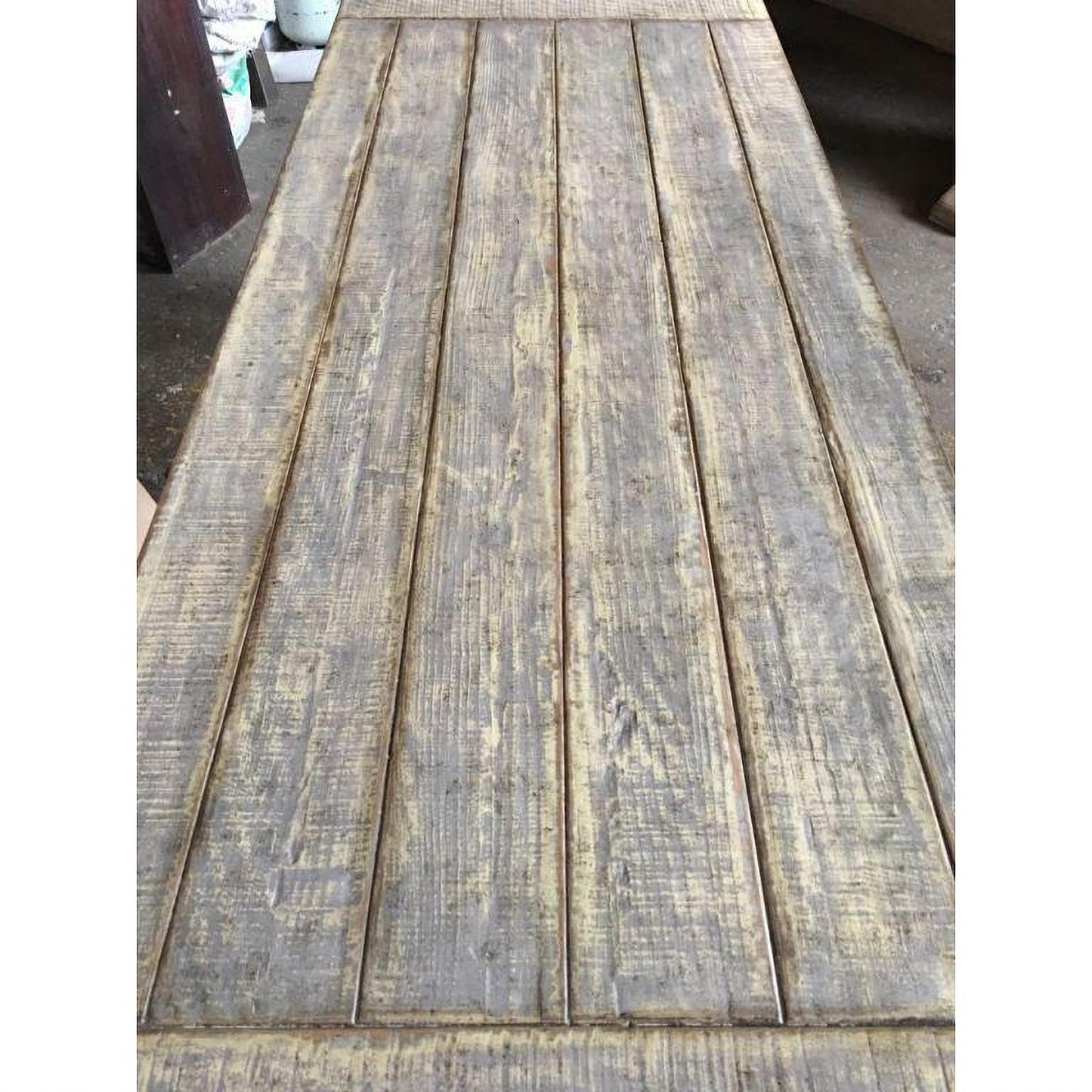 HAMPSHIRE RECYCLED OREGON TIMBER DINING TABLE RUSTIC GREY 212CM