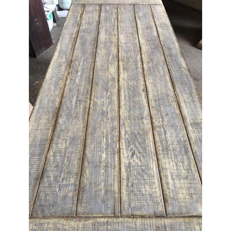 HAMPSHIRE RECYCLED OREGON TIMBER DINING TABLE RUSTIC GREY 212CM - MyChocolateWood