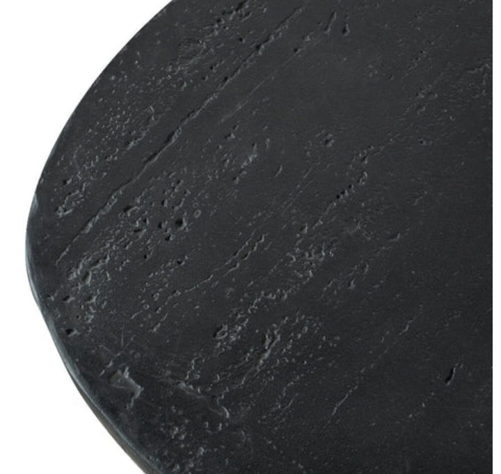 BARDOT OVAL CEMENT COFFEE TABLE BLACK - MyChocolateWood