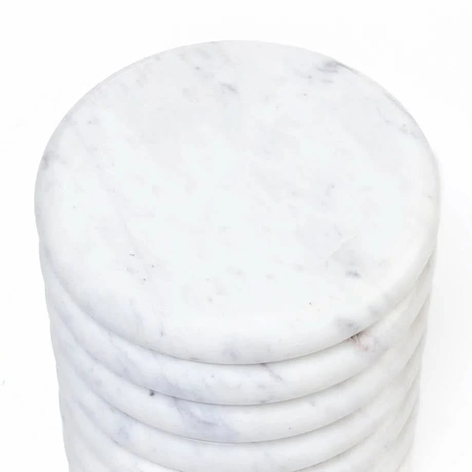 QUASAR SOLID MARBLE SIDE TABLE/LAMP TABLE/ACCENT TABLE - MyChocolateWood