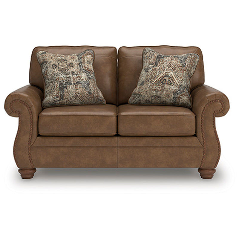 EMBER 2-SEATER FAUX LEATHER SOFA BROWN - MyChocolateWood