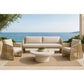 DORVEN WICKER & STEEL 2-SEATER OUTDOOR SOFA NATURAL/CREAM