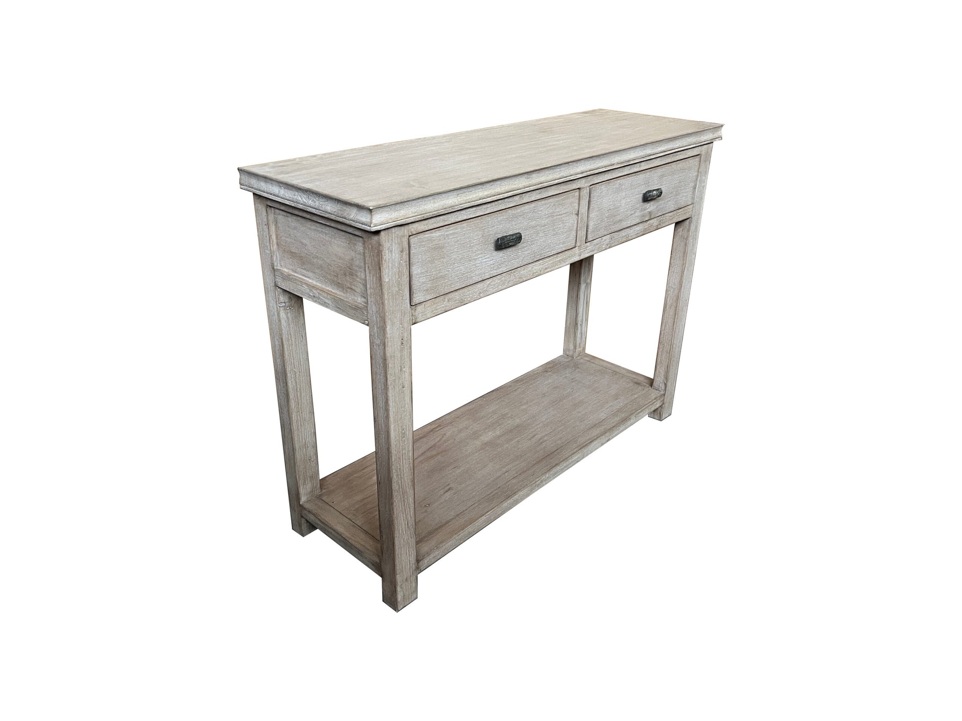 NEVANA  RECYCLED ELM TIMBER 2 DRAWER  CONSOLE TABLE/HALL TABLE - MyChocolateWood