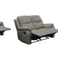 LANCY PREMIUM LEATHER 2 SEATER RECLINER SOFA + 2-SINGLE MANUAL RECLINER  ARMCHAIRS WHEAT - MyChocolateWood