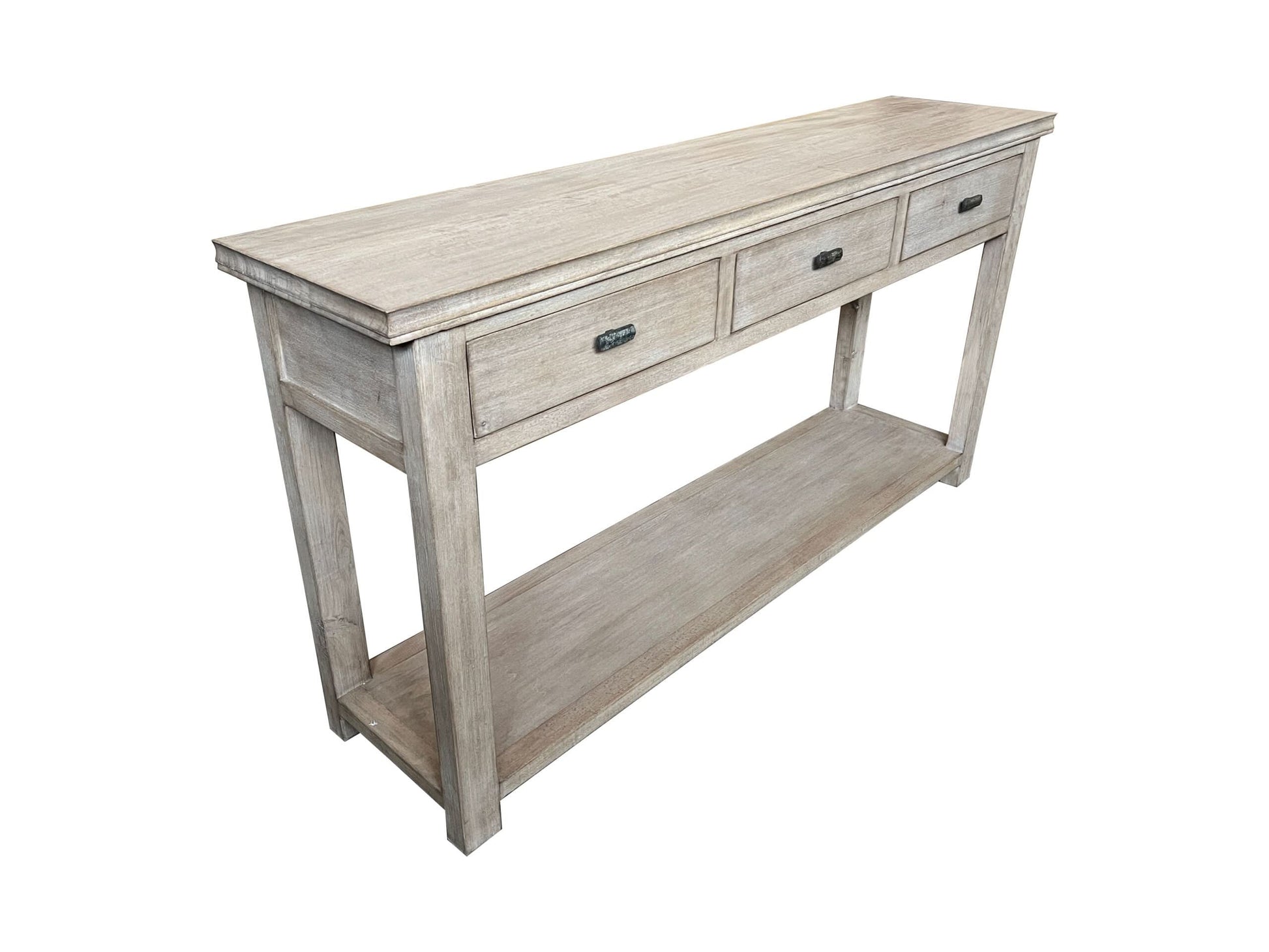 NEVANA  RECYCLED ELM TIMBER 3 DRAWER  CONSOLE TABLE/HALL TABLE - MyChocolateWood