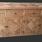 MORO RECYCLED ELM  BUFFET/SIDEBOARD 4 DRAWER 4 DOOR PARQUETRY PATTERN 180 CM - MyChocolateWood