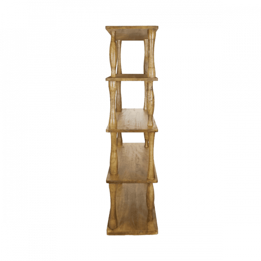 LUPIN MINDI WOOD 5-SHELF RUSTIC BOOKCASE/DISPLAY SHELF NATURAL - MyChocolateWood