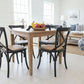 TARA SOLID OAK SQUARE DINING TABLE (90 X 90) NATURAL + 4 MELROSE SOLID OAK CROSSBACK CHAIRS NATURAL (Copy) - MyChocolateWood