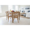 TARA SOLID OAK SQUARE DINING TABLE (90 X 90) NATURAL + 4 MELROSE SOLID OAK CROSSBACK CHAIRS NATURAL - MyChocolateWood