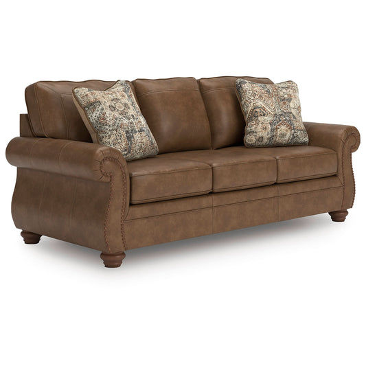 EMBER 3-SEATER FAUX LEATHER SOFA BROWN - MyChocolateWood