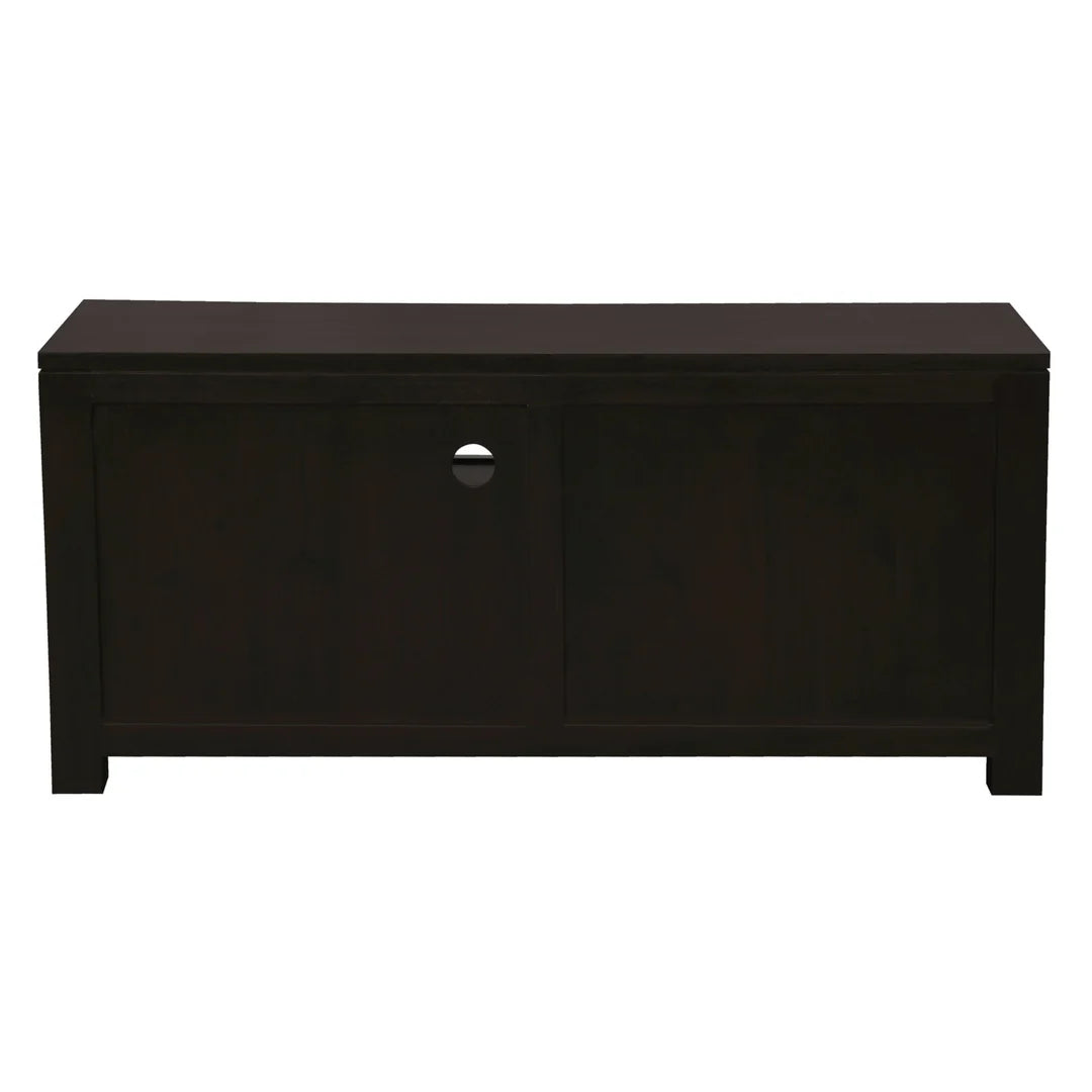 TANAKA SOLID MAHOGANY TV UNIT WITH 2 DRAWERS IN CHOCOLATE 120CM - MyChocolateWood