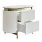 DENEUVE BEDSIDE TABLE WHITE WITH CARRARA MARBLE TOP - MyChocolateWood