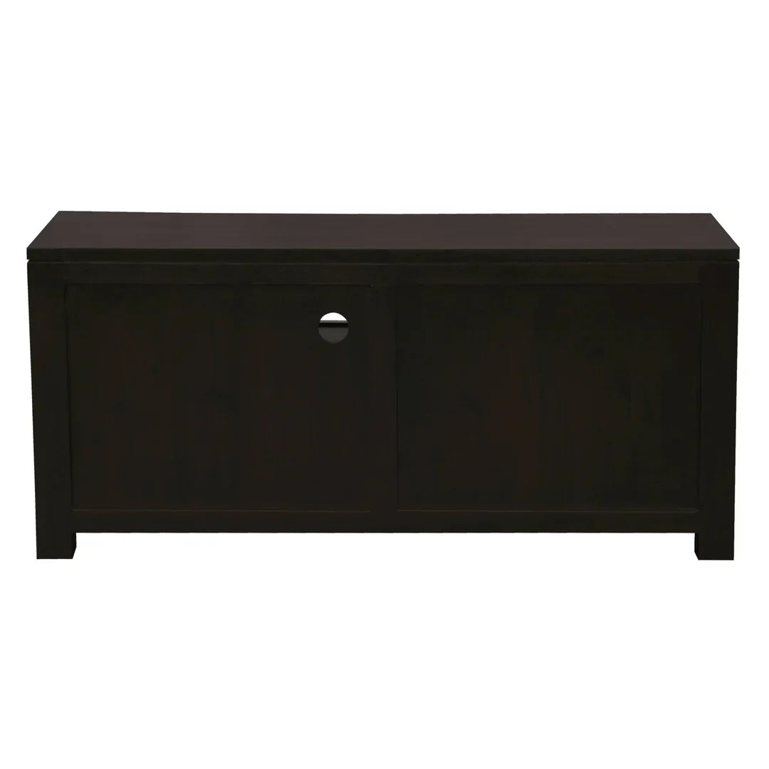 Tanaka Solid Mahogany TV Unit 120cm with 2 Drawers in Chocolate - Chocolate Wood