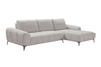 Joaquin Fabric 3-Seater Modular Corner Sofa with Sliding Backrest & RHF Chaise - Sky