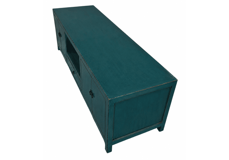 Brielle Recycled Pine 4-Door 1 Drawer TV Unit Teal - 172cm