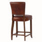 Morang Waxed Leather Counter Stool with Maron Legs