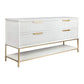 MORETTI 4-DRAWER CHEST OF DRAWERS 170CM SATIN WHITE/GOLD - MyChocolateWood