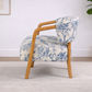 STORMI ACCENT ARMCHAIR - WALNUT RUBBERWOOD FRAME/BLUE & WHITE FLORAL FABRIC - MyChocolateWood