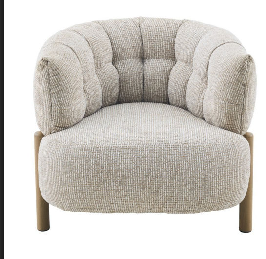 Caval Fabric Armchair/Accent Chair - Champagne - MyChocolateWood