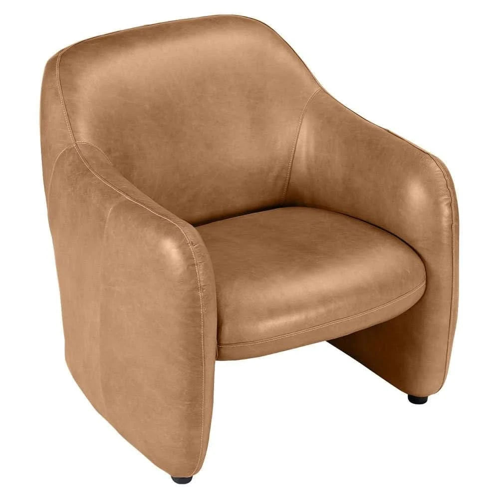 ANDERS TOP GRAIN COW LEATHER ARMCHAIR LIGHT BROWN - MyChocolateWood