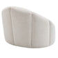 MADELEY CHENILLE SWIVEL OCCASIONAL CHAIR ARMCHAIR CREAM - MyChocolateWood