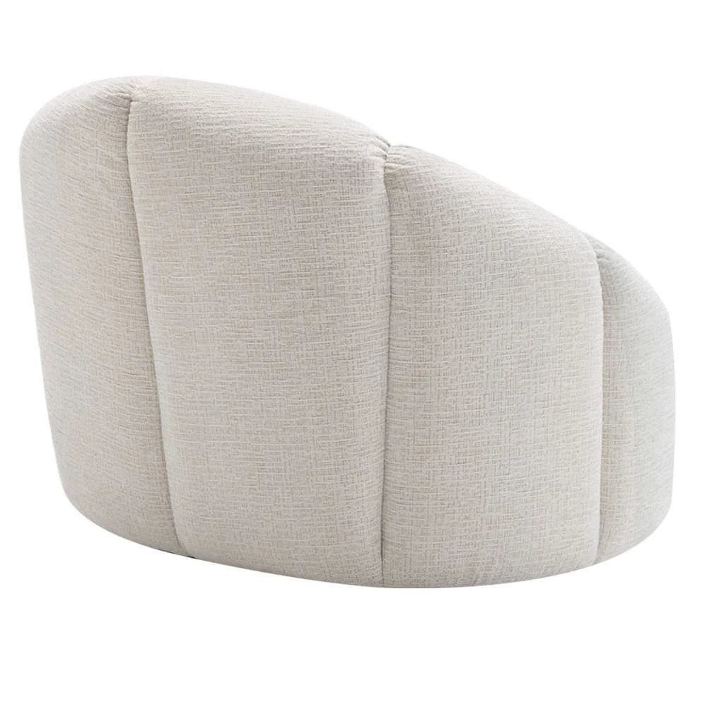 MADELEY CHENILLE SWIVEL OCCASIONAL CHAIR ARMCHAIR CREAM - MyChocolateWood