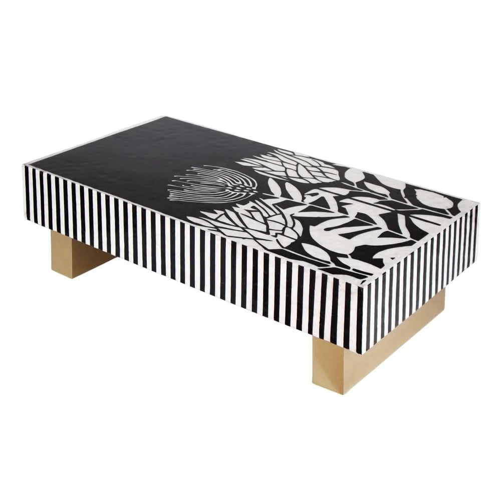 CYNTHIA PEARL VORTEX  MOTHER OF PEARL HAND INLAY COFFEE TABLE - MyChocolateWood