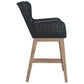 ATHENA EUCALYPTUS TIMBER & ROPE OUTDOOR BAR CHAIR BLACK/NATURAL