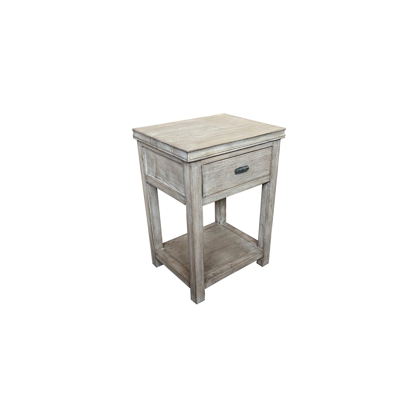 NEVANA RECYCLED ELM TIMBER 1-DRAWER BEDSIDE TABLE - MyChocolateWood