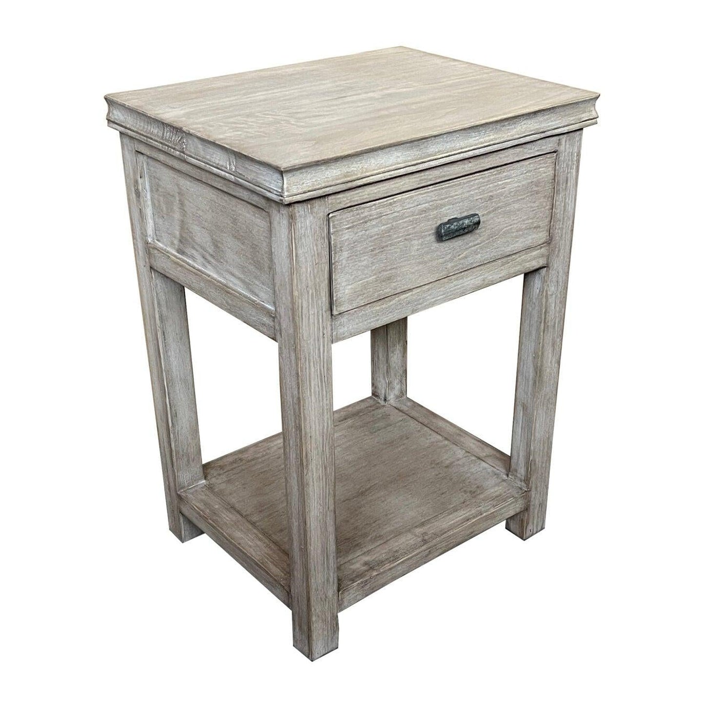 NEVANA RECYCLED ELM TIMBER 1-DRAWER BEDSIDE TABLE