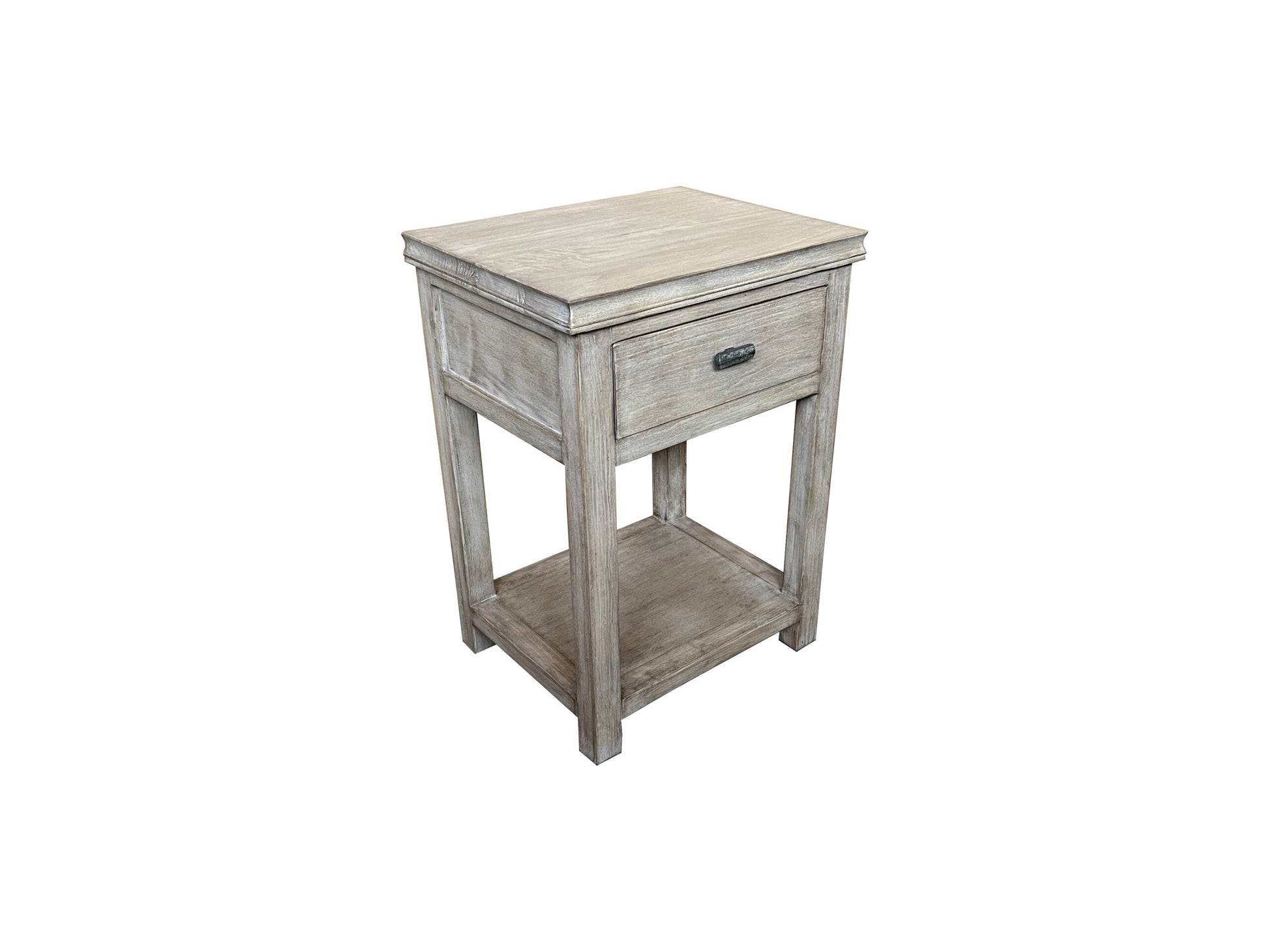 NEVANA  RECYCLED ELM TIMBER 1-DRAWER BEDSIDE TABLE - MyChocolateWood