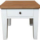 MERINE  NATURAL OAK TOP/WHITE BASE 1-DRAWER  SIDE TABLE/LAMP TABLE/BEDSIDE TABLE - MyChocolateWood