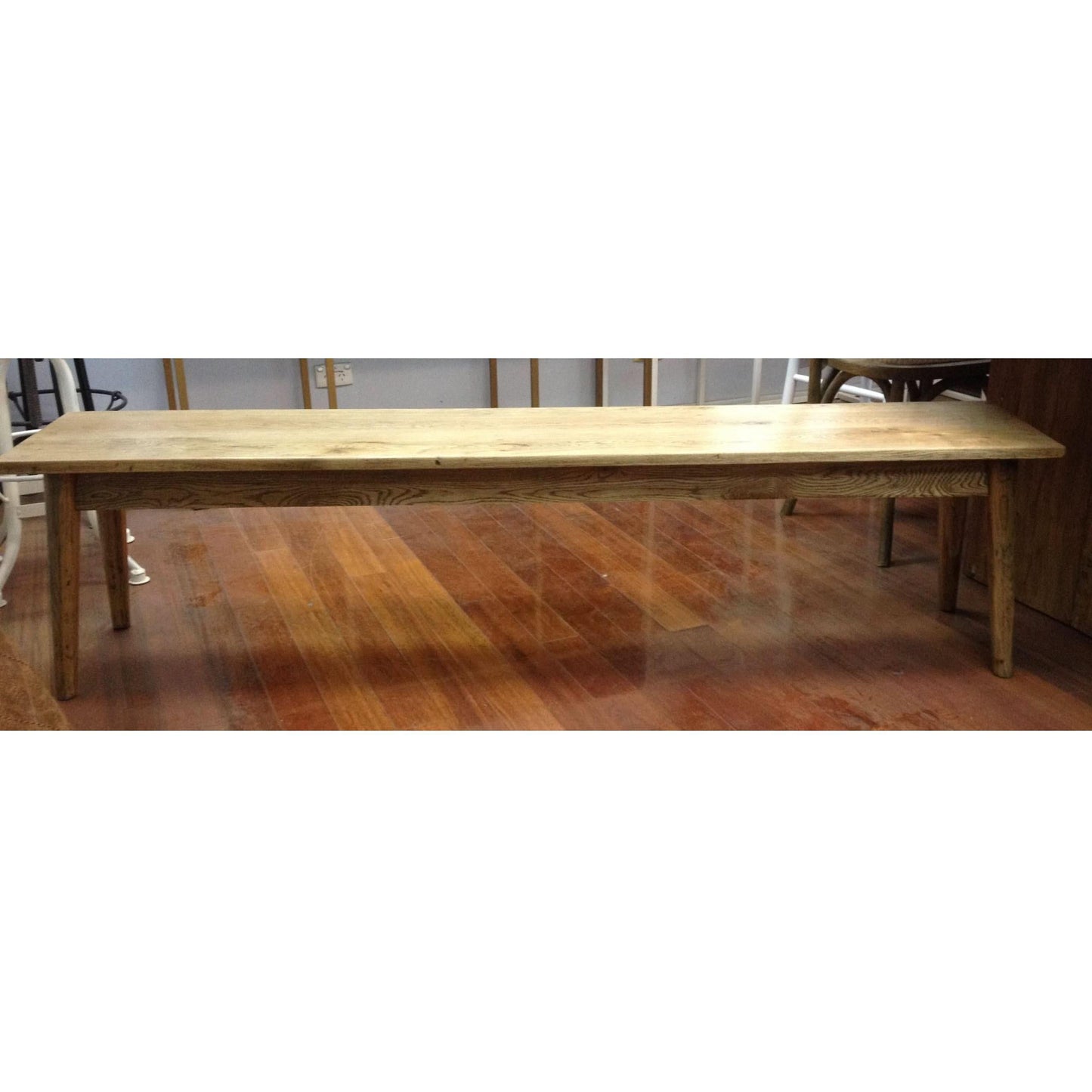 Fitan Solid Oak Bench 149cm in Natural - Chocolate Wood