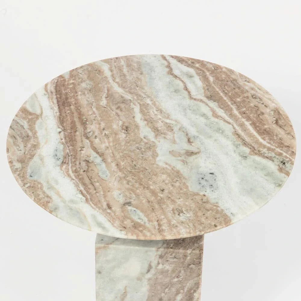 BERG SOLID MARBLE SIDE TABLE/LAMP TABLE/ACCENT TABLE - MyChocolateWood