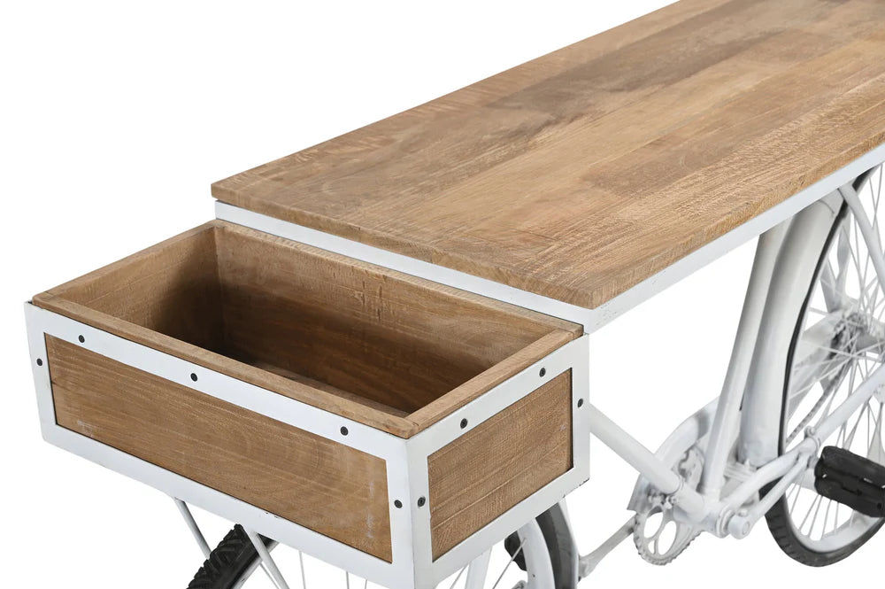WHITE VINTAGE BICYCLE BAR- VINTAGE BICYCLE CONVERTED INTO A BAR - FUN PARTIES! - MyChocolateWood