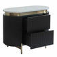 DENEUVE BEDSIDE TABLE BLACK WITH CARRARA MARBLE TOP - MyChocolateWood