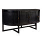 ENNIS OAK & OAK VENEER 4-DOOR BUFFET/SIDEBOARD BLACK
