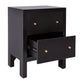 Jayla Small 2-Drawer Bedside Table in Black - Chocolate Wood
