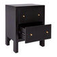 JAYLA SMALL BLACK 2-DRAWER BEDSIDE TABLE - MyChocolateWood