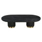 Raven Handmade Solid Mango Column Coffee Table with Gold Accents