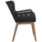 ATHENA EUCALYPTUS TIMBER & ROPE OUTDOOR DINING CHAIR BLACK/NATURAL